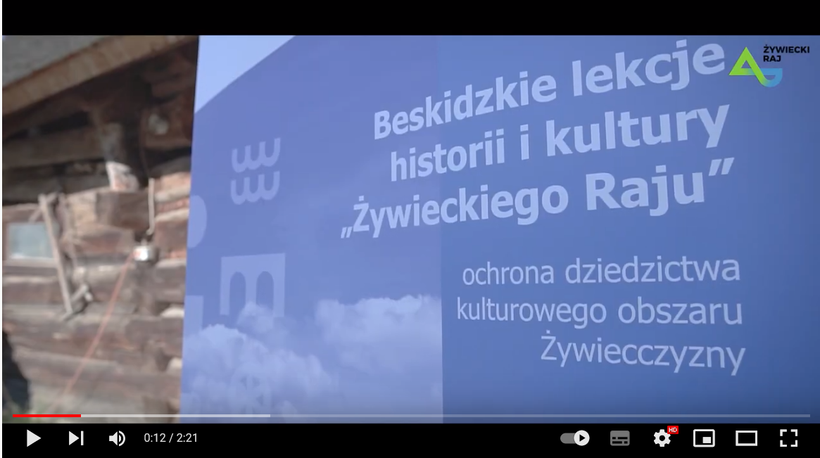 Zrzut ekranu z filmu: Beskidzkie lekcje historii i kultury "Żywieckiego Raju"